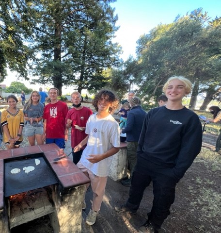 Teen Team at the comal